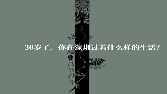 30岁了，你在深圳过着什么样的生活？